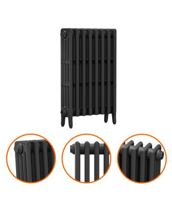760 x 530mm Black Traditional 4 Column Cast Iron Radiator
