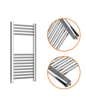 800 x 400mm Straight Chrome Heated Towel Rail