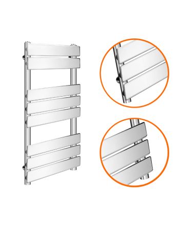 800 x 450mm Flat Panel Chrome Ladder Towel Radiator
