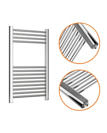 800 x 500mm Straight Chrome Heated Towel Rail