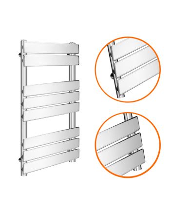800 x 600mm Flat Panel Chrome Ladder Towel Radiator