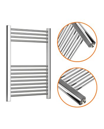 800 x 600mm Straight Chrome Heated Towel Rail