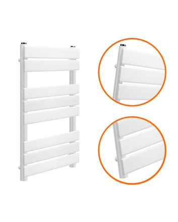 800 x 600mm White Heated Towel Rail, Bathroom Radiator