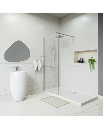 Chrome Wetroom / Walk-In Shower Screen, 2000 (H) x 800mm (W)