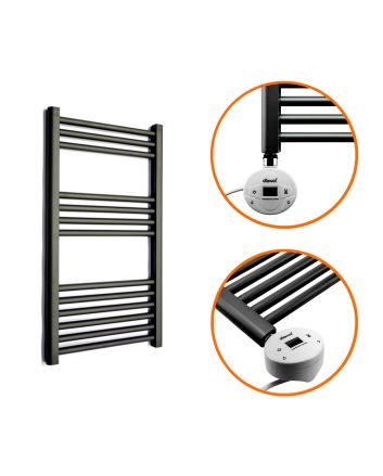800 x 400mm Electric Black Heated Towel Rail