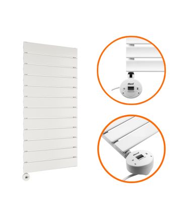 840 x 400mm Electric White Single Flat Panel Vertical Radiator