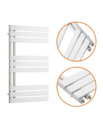 850 x 500mm White Flat Panel Bathroom Towel Radiator