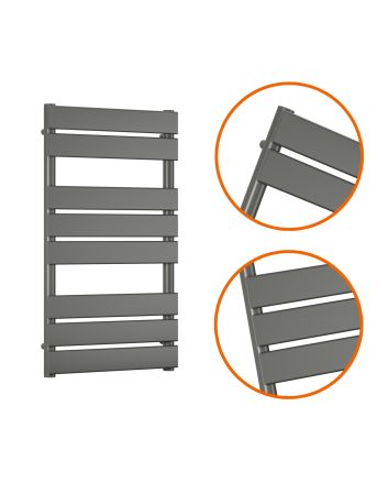 800 x 450mm Anthracite Heated Towel Rail, Bathroom Radiator