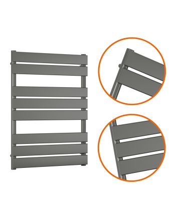800 x 600mm Anthracite Heated Towel Rail, Bathroom Radiator
