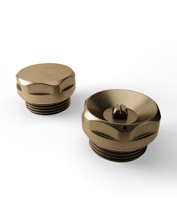 1/2" Antique Brass Radiator Bleed Valve & Blanking Plug Set