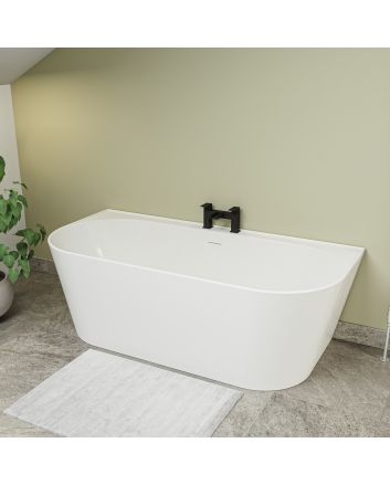 Landro Modern Back To Wall Freestanding Bath, 1500 (L) x 750 (W)