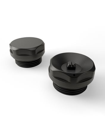 1/2" Black Radiator Bleed Valve & Blanking Plug Set