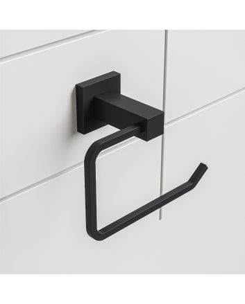 Modern Black Toilet Roll Holder, Square Design