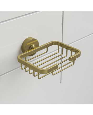 Modern Brushed Brass Soap Basket / Holder