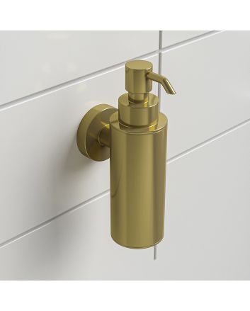Modern Brushed Brass Wall Mounted Soap Dispenser