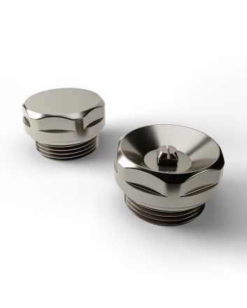 1/2" Brushed Chrome Radiator Bleed Valve & Blanking Plug Set