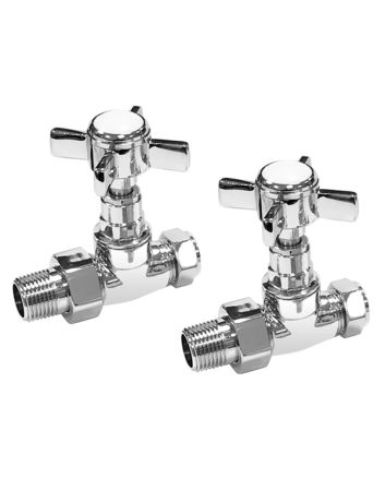 Traditional Chrome Radiator Valves, Straight Fitment