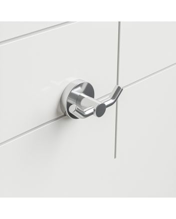 Modern Chrome Towel / Dressing Gown Holder, Round Design