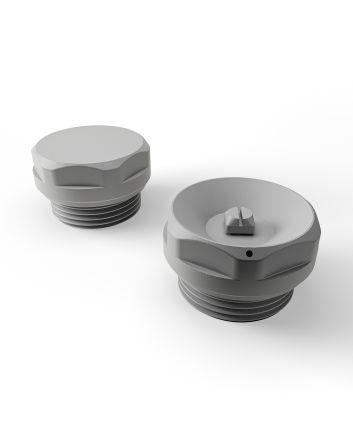 1/2" Feather Grey Radiator Bleed Valve & Blanking Plug Set