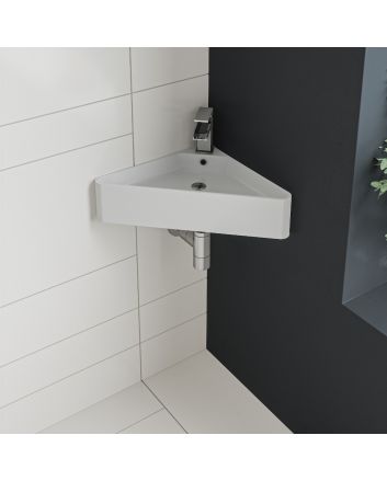 Lugano Modern Wall Hung Corner Basin