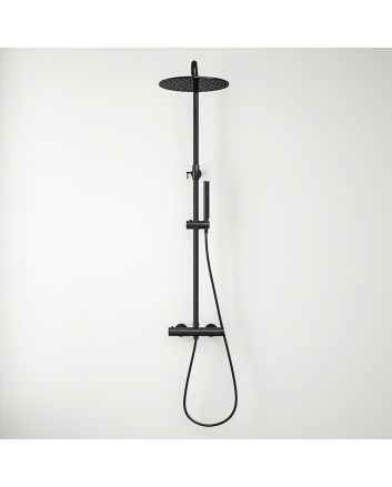 Constance Black Thermostatic Shower, Round Head