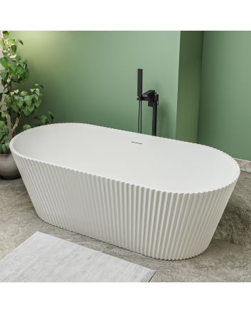 Calero Fluted Double Ended Freestanding Bath, 1600 (L) x 740 (W)