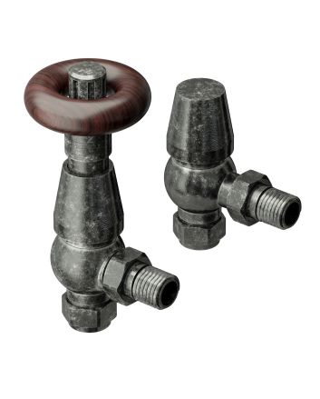 Traditional Pewter Thermostatic Radiator Valves, Angled Fitment