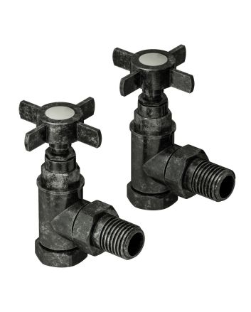 Traditional Pewter Radiator Valves, Angled Fitment