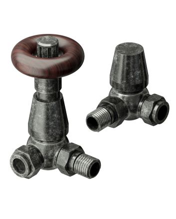Traditional Pewter Thermostatic Radiator Valves, Corner Fitment