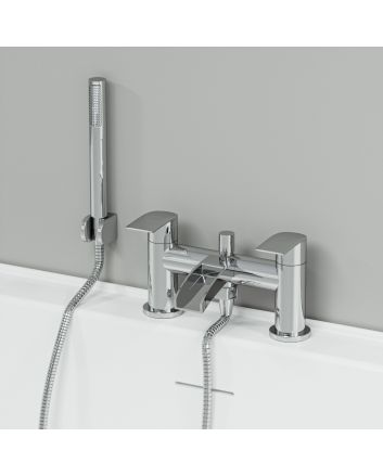 Allos Chrome Bath Shower Mixer with Shower Kit