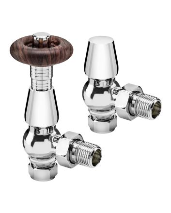 Traditional Chrome Thermostatic Radiator Valves, Angled Fitment