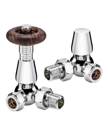 Traditional Chrome Thermostatic Radiator Valves, Corner Fitment
