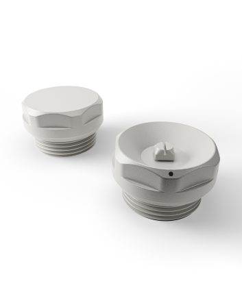 1/2" White Radiator Bleed Valve & Blanking Plug Set