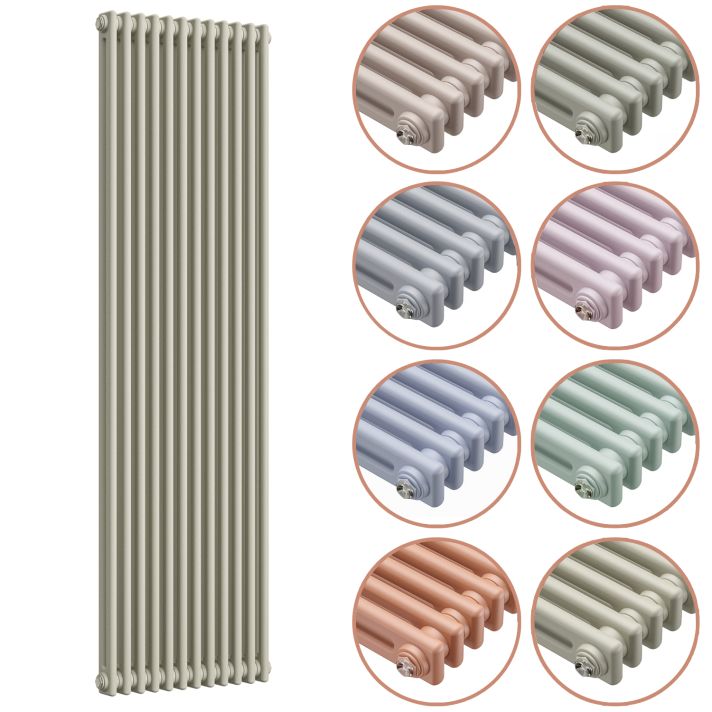 1500 x 560mm 'Pick A Pastel' Vertical Traditional 2 Column Radiator