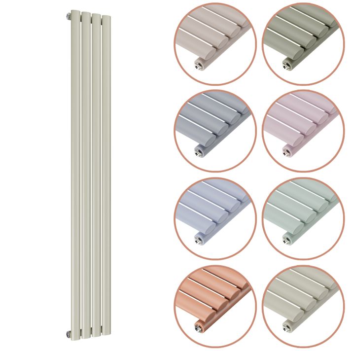 1600 x 236mm 'Pick A Pastel' Single Oval Tube Vertical Radiator