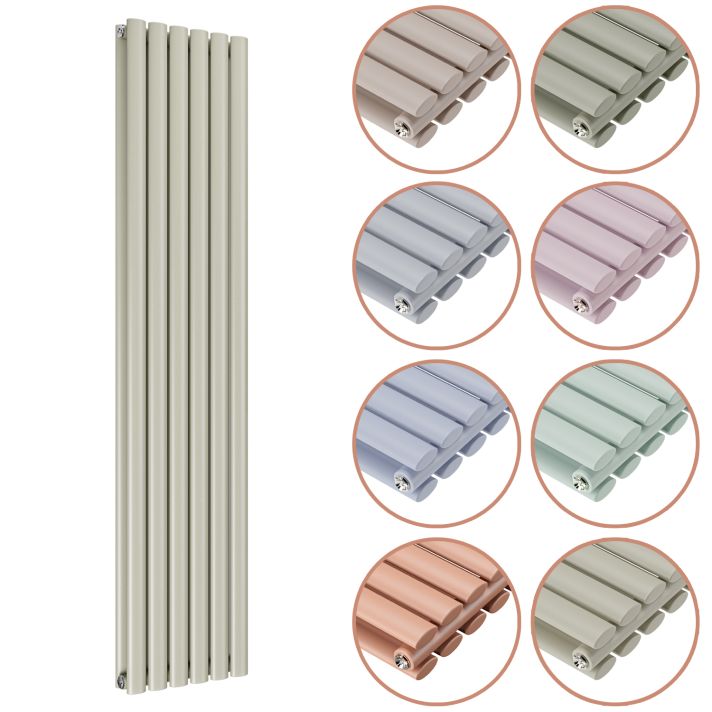 1600 x 354mm 'Pick A Pastel' Double Oval Tube Vertical Radiator