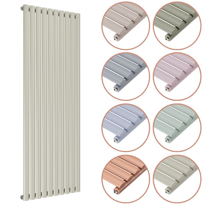 1600 x 590mm 'Pick A Pastel' Single Oval Tube Vertical Radiator
