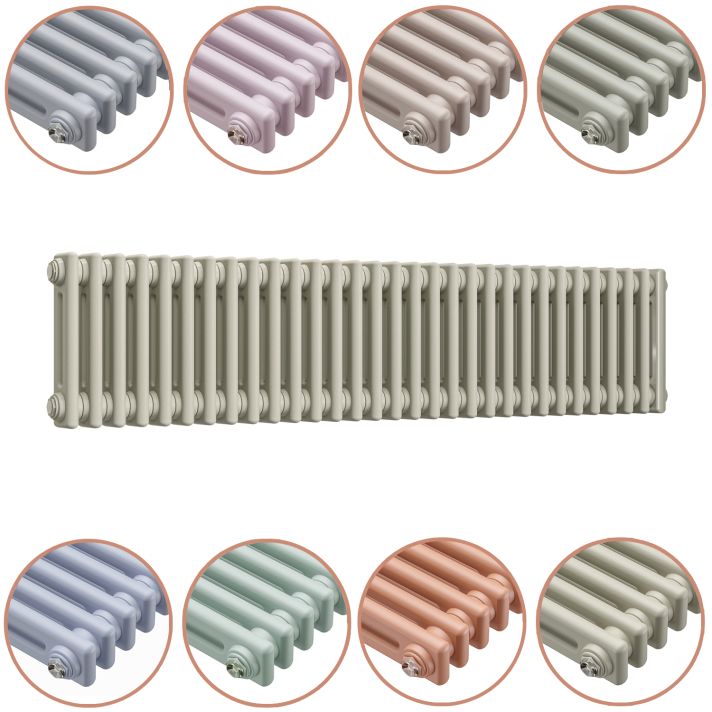 300 x 1508mm 'Pick A Pastel' Horizontal Traditional 2 Column Radiator