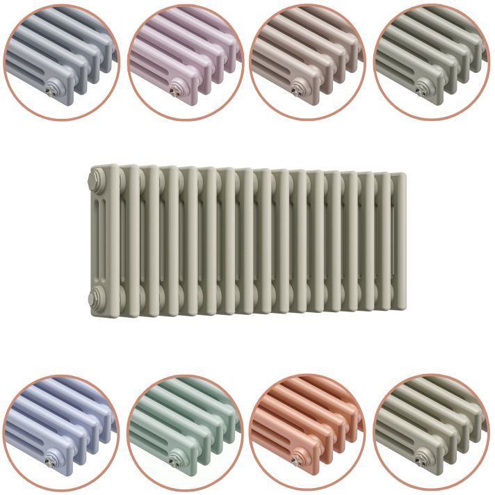 300 x 788mm 'Pick A Pastel' Horizontal Traditional 3 Column Radiator