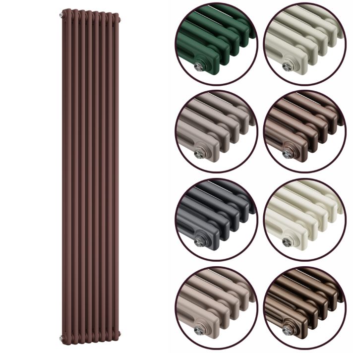 1500 x 383mm 'Accent Collection' Vertical Traditional 2 Column Radiator