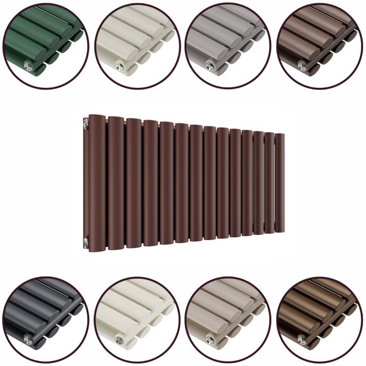 400 x 834mm 'Accent Collection' Double Oval Tube Horizontal Radiator
