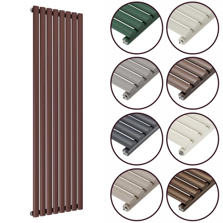 1600 x 472mm 'Accent Collection' Single Oval Tube Vertical Radiator 