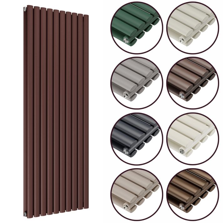 1600 x 590mm 'Accent Collection' Double Oval Tube Vertical Radiator