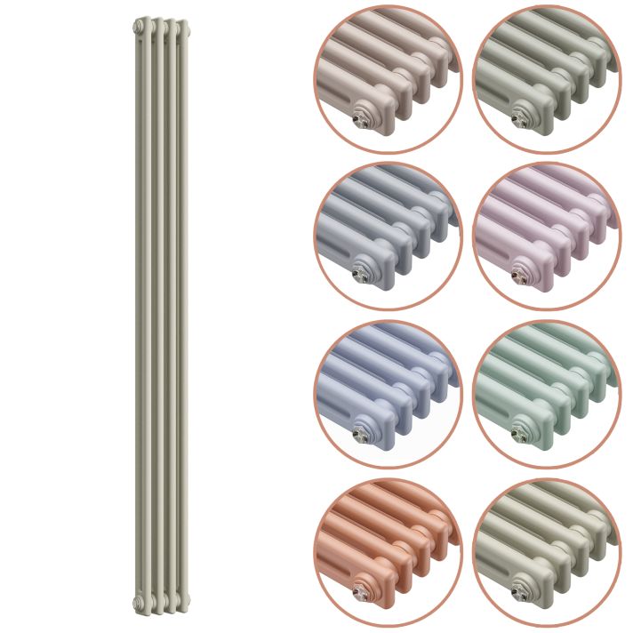1500 x 203mm 'Pick A Pastel' Vertical Traditional 2 Column Radiator