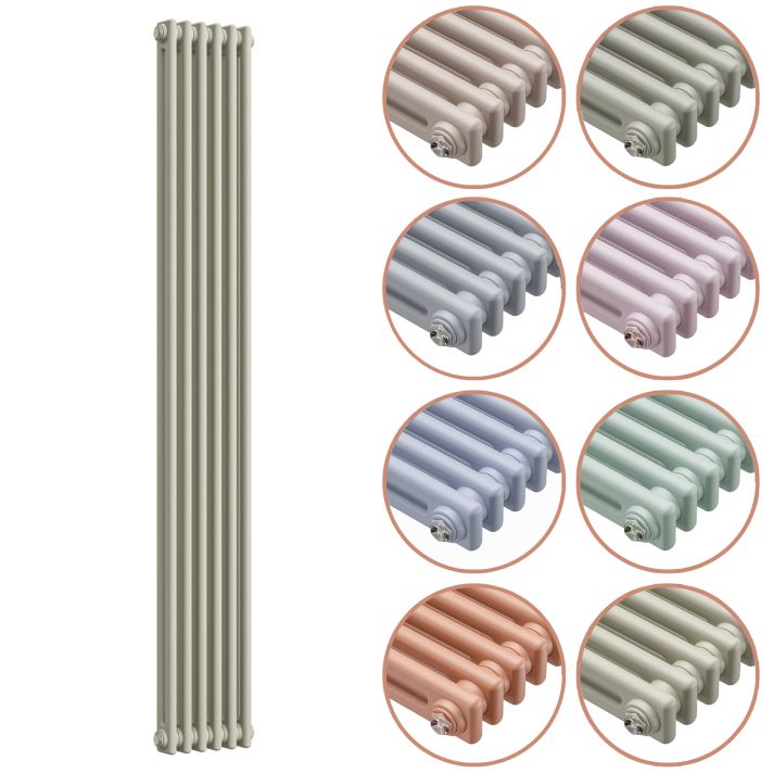 1500 x 293mm 'Pick A Pastel' Vertical Traditional 2 Column Radiator