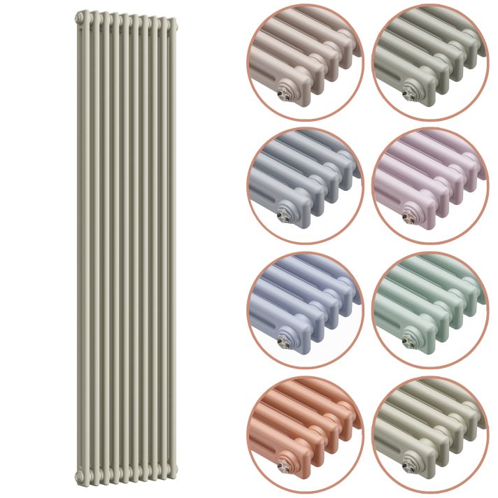 1500 x 470mm 'Pick A Pastel' Vertical Traditional 2 Column Radiator