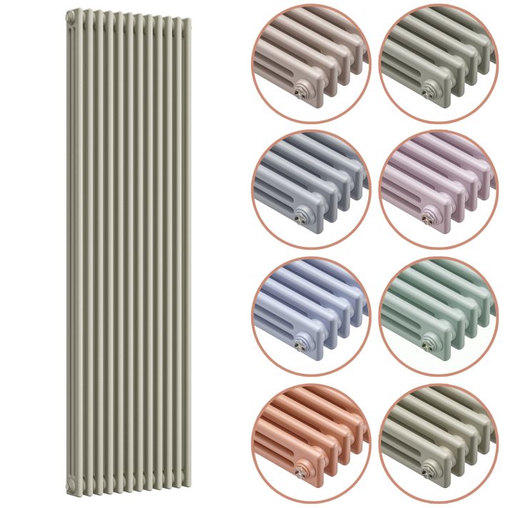 1500 x 560mm 'Pick A Pastel' Vertical Traditional 3 Column Radiator