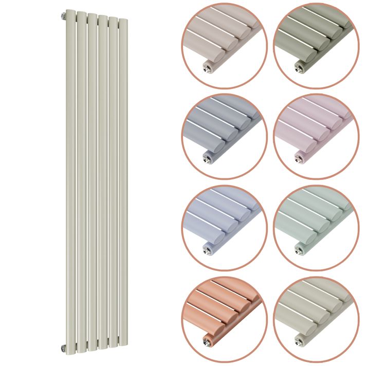 1600 x 354mm 'Pick A Pastel' Single Oval Tube Vertical Radiator