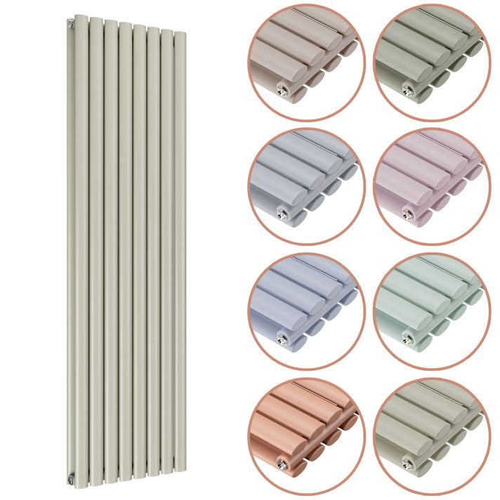 1600 x 472mm 'Pick A Pastel' Double Oval Tube Vertical Radiator