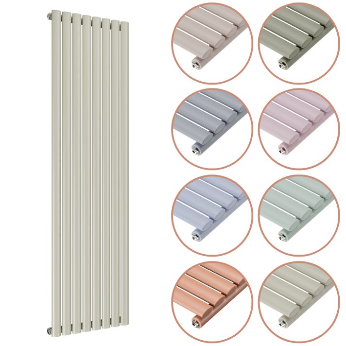 1600 x 472mm 'Pick a Pastel' Single Oval Tube Vertical Radiator 